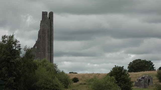 Saint Marys abbey is located next to Trim castle, the largest Anglo-Norman fortification in Ireland