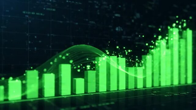 Abstract Financial Growth Animation with Rising Lines and Minimal Graph Concept for Fintech and Investment Projects