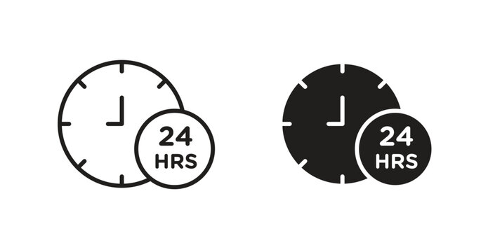 Twenty four hours icon for web design. icon symbol vector