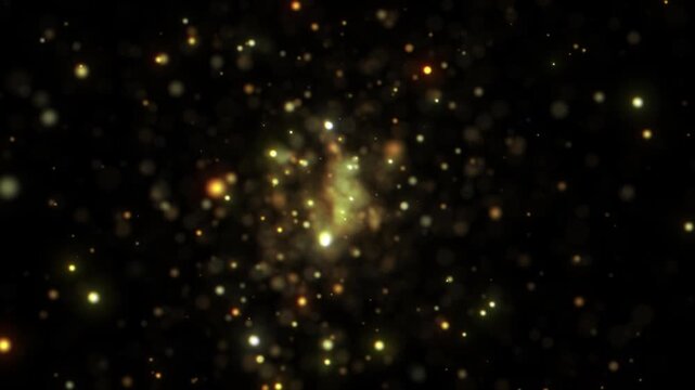 golden sparkling bokeh light particles logo background loop 4K