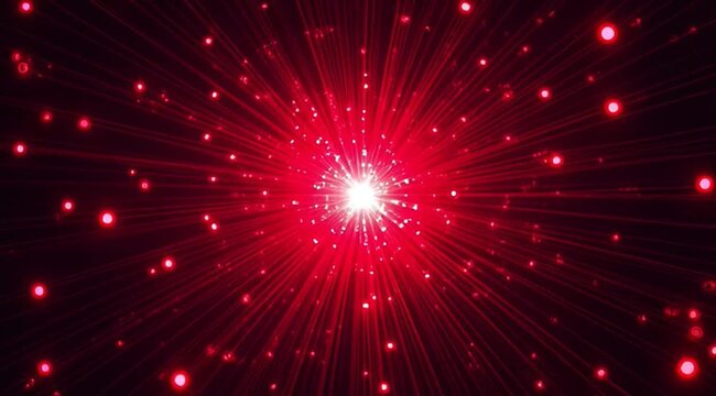 Red Laser Light Particle Explosion Expanding Abstract Background Stock Footage