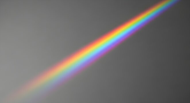 Abstract Rainbow Light Streak on Gray Background