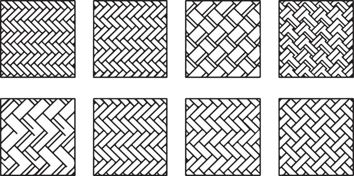Black and white woven textile pattern seamless texture vector Vector