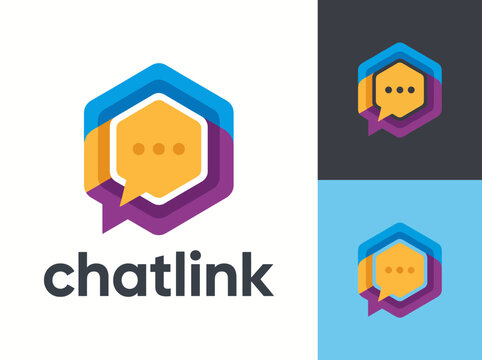 This vibrant logo design features a speech bubble representing communication, ideal for chat applications and platforms promoting social interaction and engagement.