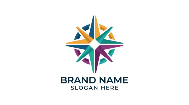 The vibrant compass logo illustrates direction and guidance for a brand, representing exploration, adventure, and leadership in its respective market.