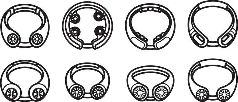 Black and white vector line art of question marks icons Vector