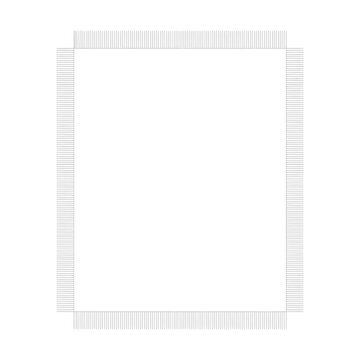 Minimalist white rectangular frame with light gray fringe border and copy space