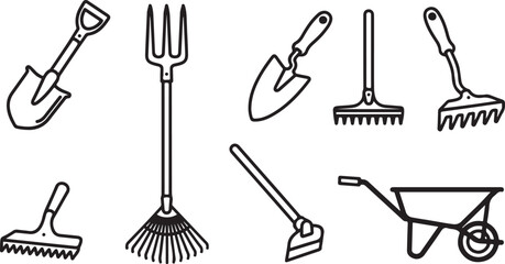 Set of black kitchen utensils and tools vector illustration Vector © mahafuza