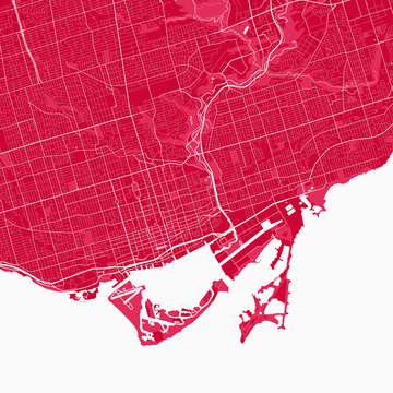 Visually Appealing Minimalist City Map of Toronto, Canada