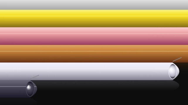 3D Colorful Paint Roller Horizontal Stripes Wipe Transition Effect For Video Editing