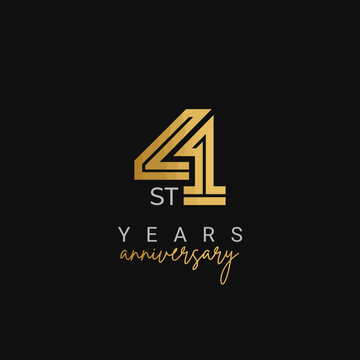 This image showcases a sophisticated 41st anniversary design with gold accents, perfect for commemorating a milestone event and celebrating enduring love and commitment.