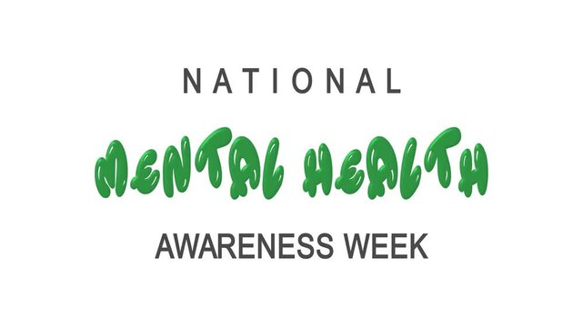 National mental health awareness week text animation. Suitable for social media posts, articles, websites, and promotional materials.