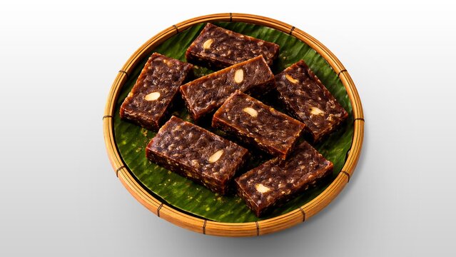 Kalu Dodol Traditional Sweet, Sri Lankan Avurudu, Sinhala and Tamil New Year Dessert, Coconut Jaggery Sweet, Traditional Sri Lankan Food, Banana Leaf Serving, Aurudu Kama, Sri Lanka Cuisine