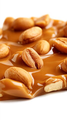 Fototapeta premium Close-up of caramel almond crunch