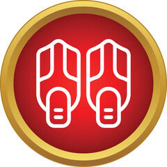 Scuba diving flippers icon presenting equipment for underwater activities © ylivdesign