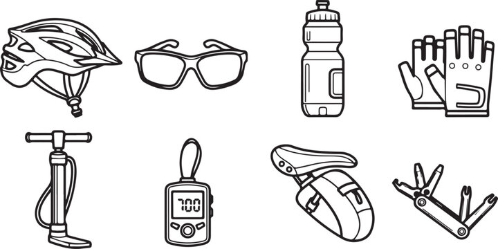 Hand drawn icons set of tools and items for daily life Vector