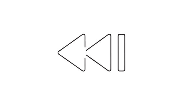 Rewind Button Icon On White Background For Media Control Concepts