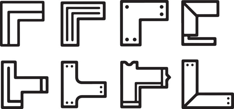 Minimalist chair icon set in black and white vector design Vector