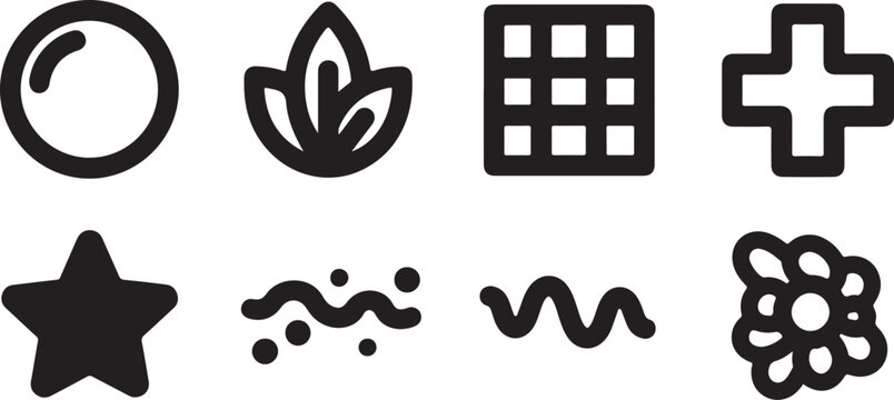 Black and white vector icons set for social media or web Vector
