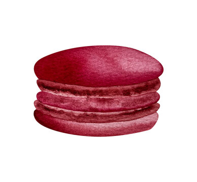 Watercolor macaron clipart french dessert sweet illustration