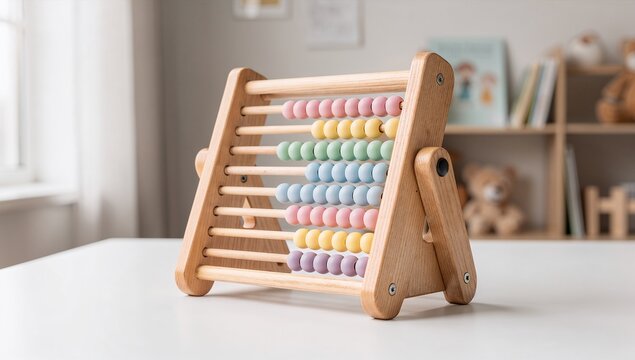 Modern aesthetic abacus in a bright Scandinavian style interior
