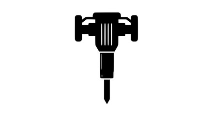 Fototapeta premium Black jackhammer icon or pneumatic drill symbol isolated on white background