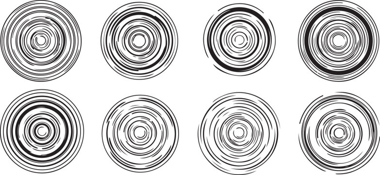 Circular concentric lines pattern seamless vector design Vector