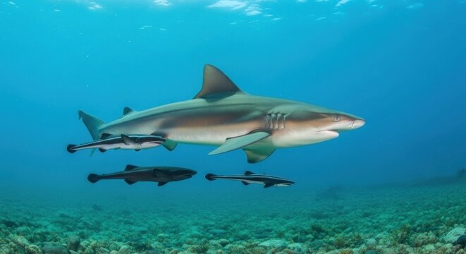 shark and diver