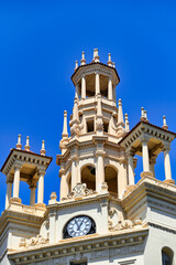 Fototapeta premium Historic Clock Tower of the Main Post Office Building in Valencia Spain