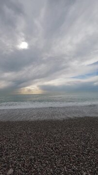 Tranquil beach with soft rolling ocean waves
