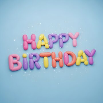 Colorful 'happy birthday' letter balloons festive celebration birthday wishes image