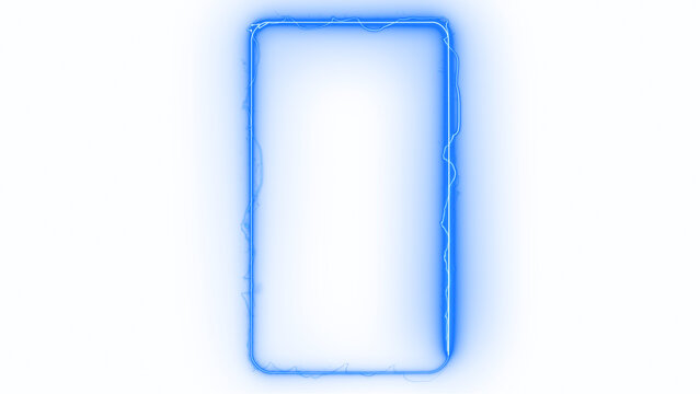 abstract Electric blue energy glowing neon Vertical frame border line animation loop icon bright glow for short videos mobile frame