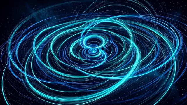Abstract glowing spiral lines in space ideal for sleek commercial backgrounds and title sequences