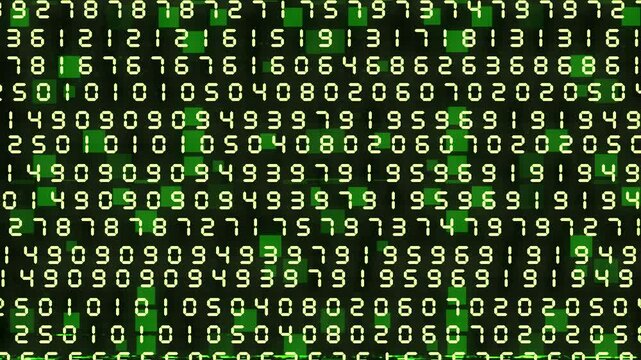  Computer animation blue binary digits different configurations moving 4k video.