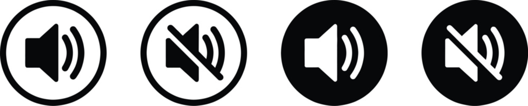 No speaker sound or keep silence red circle sign and green allowed vector icons, featuring mute and unmute volume button symbols, volume allow and prohibit signs. No speaker sound or keep silence icon