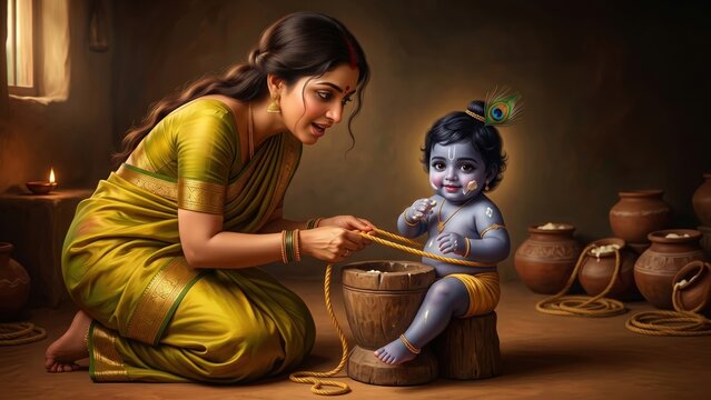 Damodara Leela &ndash; Yashoda Tying Baby Krishna