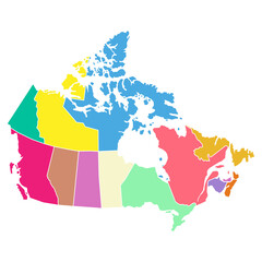 Naklejka premium Canada map symbol shape, travel web flat concept icon vector illustration .