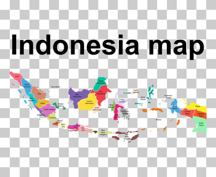 Indonesia detailed map shape, Flat web graphic concept icon symbol vector illustration .