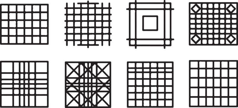 Vector icons set of modern house with gate designs Vector