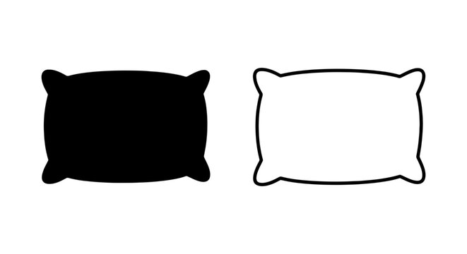 Two decorative pillow icons one filled and one outlined