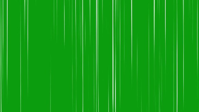 comic style fast speed lines on chroma key background. white speed lines effect on green screen.