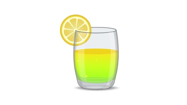 Educational Animation Refraction Of Light Concept Diagram Showing Direction Change Between Water And Air Using soft Drink Glass Illustration