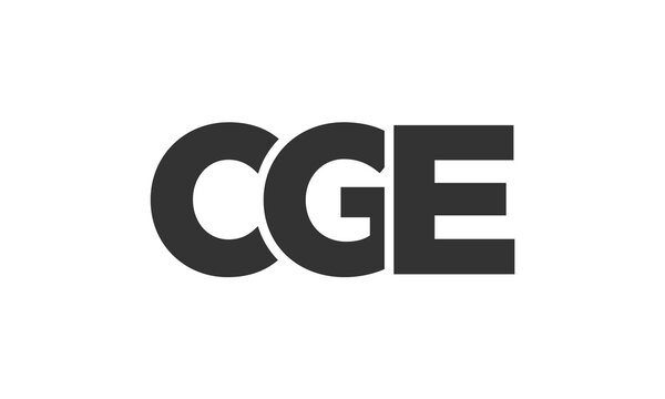 CGE logo design template with strong and modern bold text. Initial based vector logotype featuring simple and minimal typography. Trendy company identity.