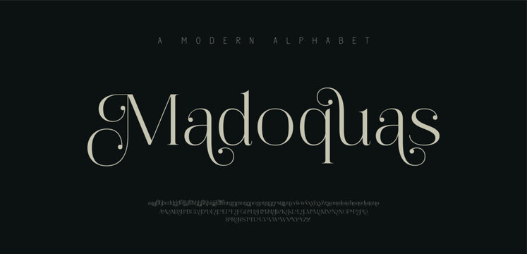 Madoquas, Beautiful fashion classic letters serif fonts decorative wedding vintage blossom logos