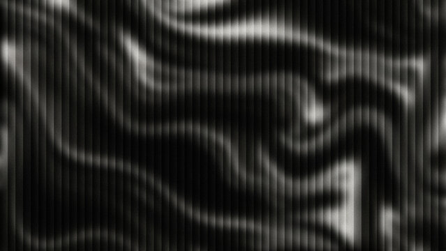 Abstract monochrome digital wave texture with vertical scanline interference effects for modern technological backgrounds and creative artistic graphic design projects featuring fluid motion patterns