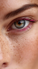Obraz premium Celebrating natural beauty and skin positivity in unfiltered close-up portrait for authentic expression