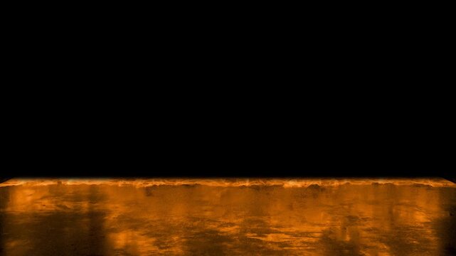 Fire Flames Bottom Overlay on Black Background Loop 4K