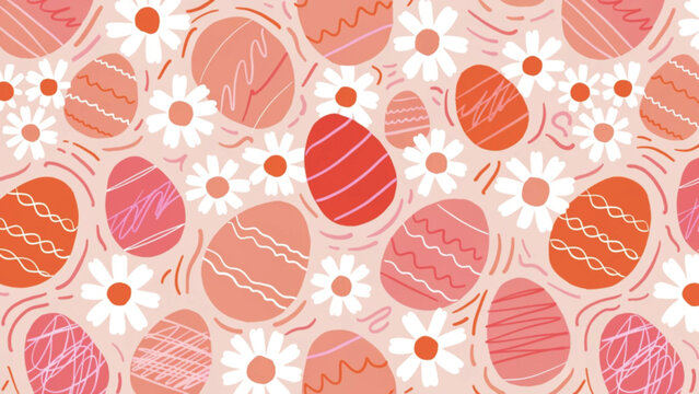 Seamless repeating Easter pattern with soft pastel  background