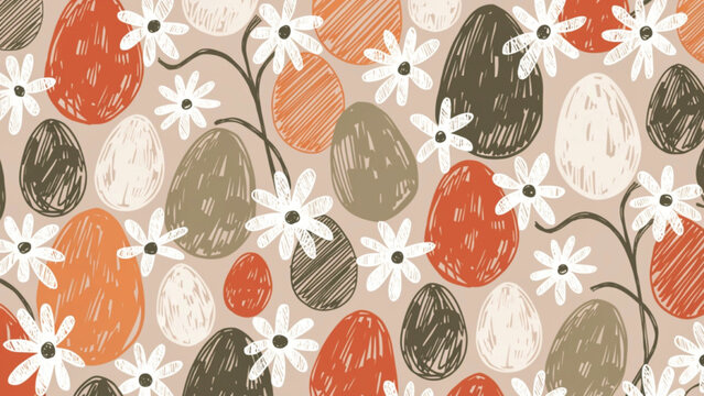 Seamless repeating Easter pattern with soft pastel  background