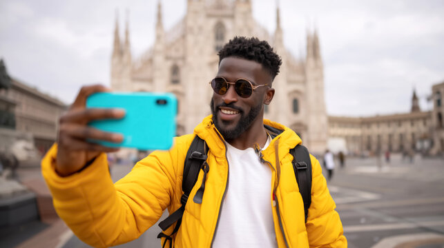 Youthful backpacker discovering new destinations and cultures on a travel adventure